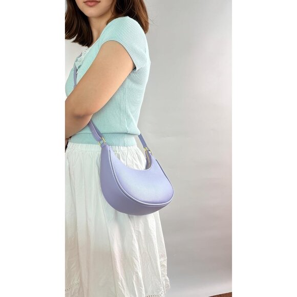 Women Purple Retro Classic Clutch Shoulder Tote Hand Bag With Zipper Closure - Picture 2 of 6
